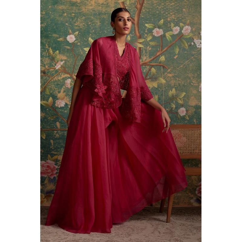 SASHAY SHARARA SET Red