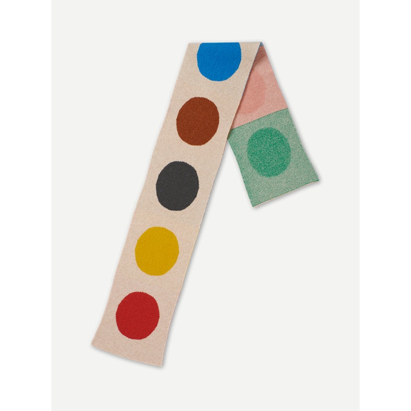 SMALL MULTICOLOUR SPOT SCARF OATMEAL SMALL MULTICOLOUR SPOT SCARF OATMEAL