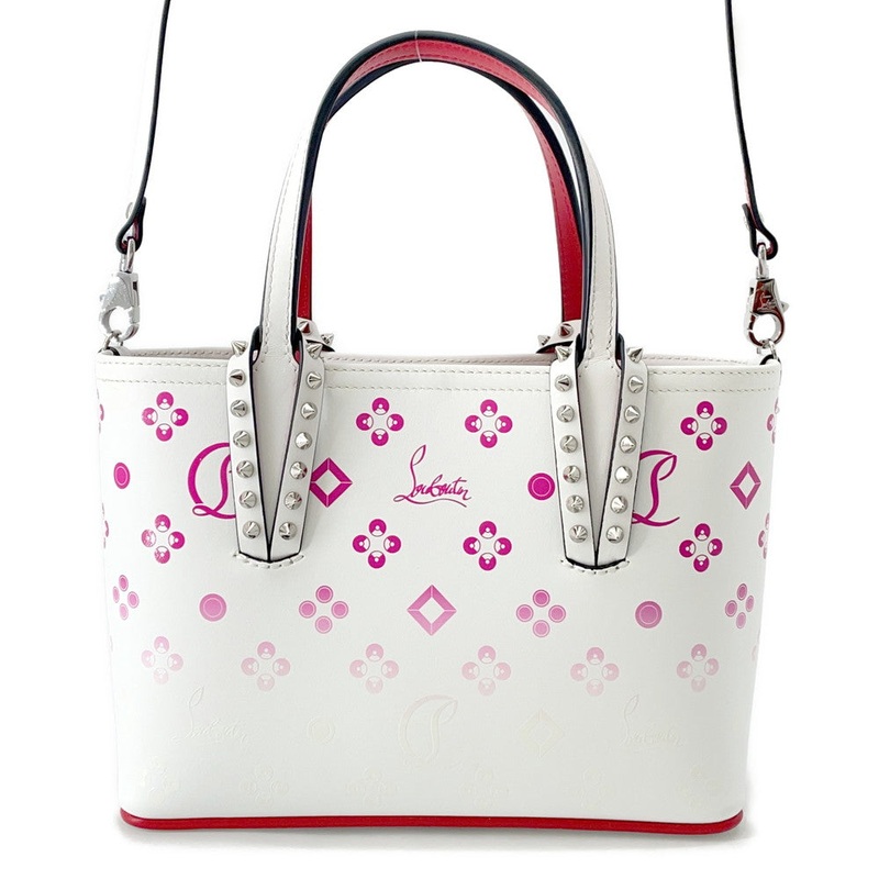 Christian Louboutin Kabata White/Pink1215237 Leather Size Mini