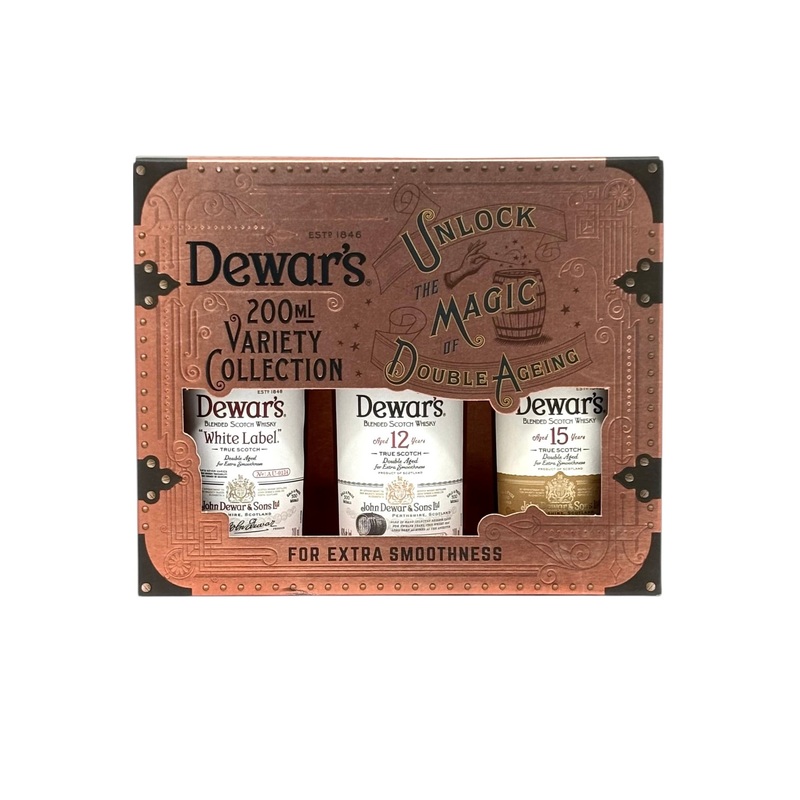 Dewar's Gift Set Scotch Whisky 3 x 200 ml White Label, 12 yr & 15 yr