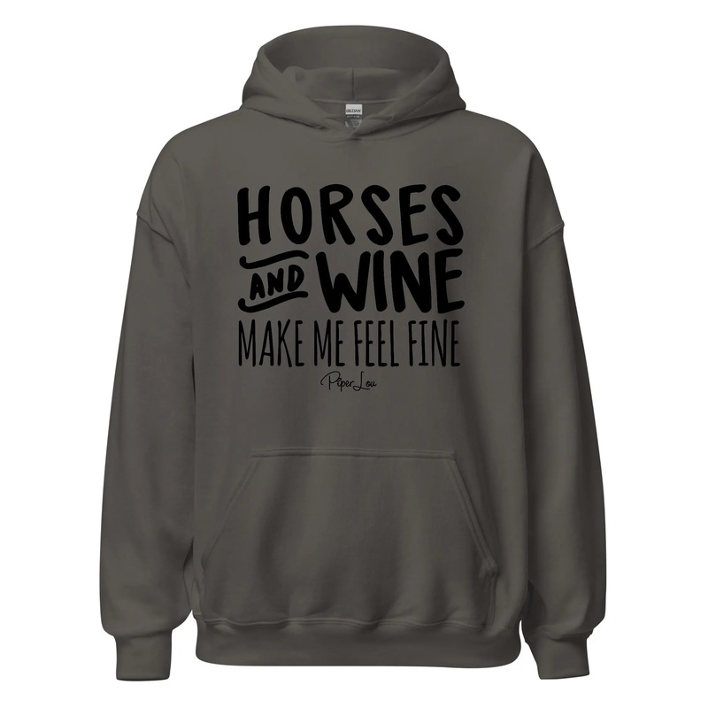 Horses And Wine Make Me Feel Fine - Graphic Hoodie White