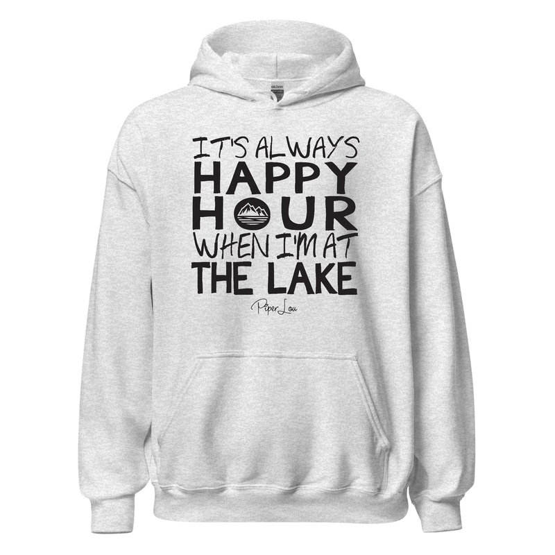 It's Always Happy Hour Lake - Graphic Hoodie White