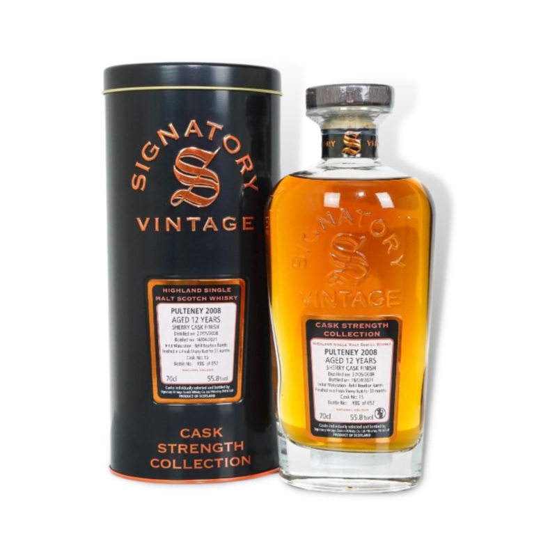 Pulteney 2008 12YO Cask Strength Single Malt Scotch Whisky 700ml (SV) (ABV 55%)