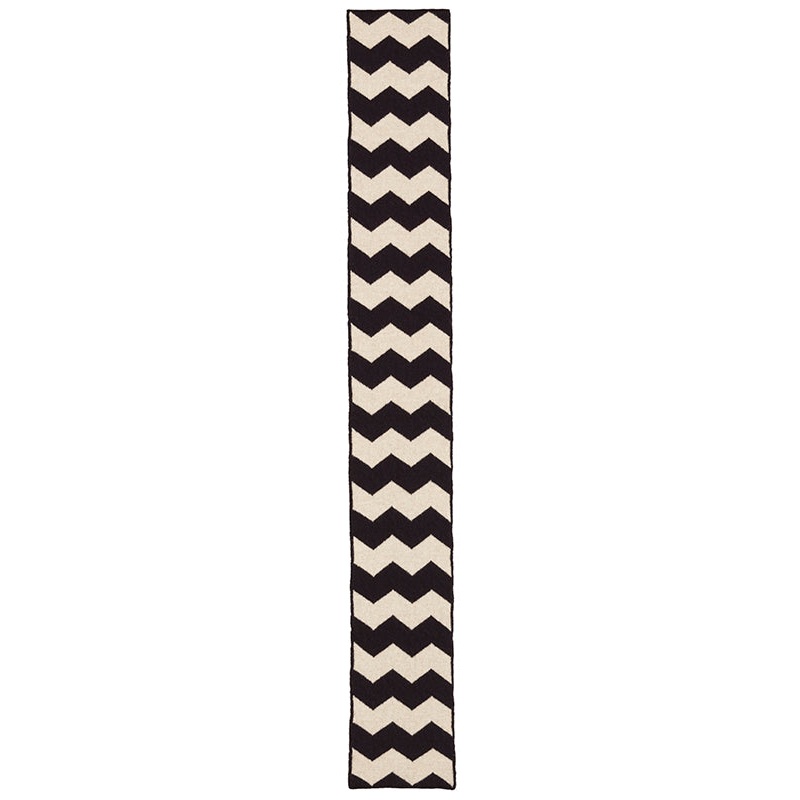 Small Zigzag Scarf Black & Oatmeal Small Zigzag Scarf Black & Oatmeal