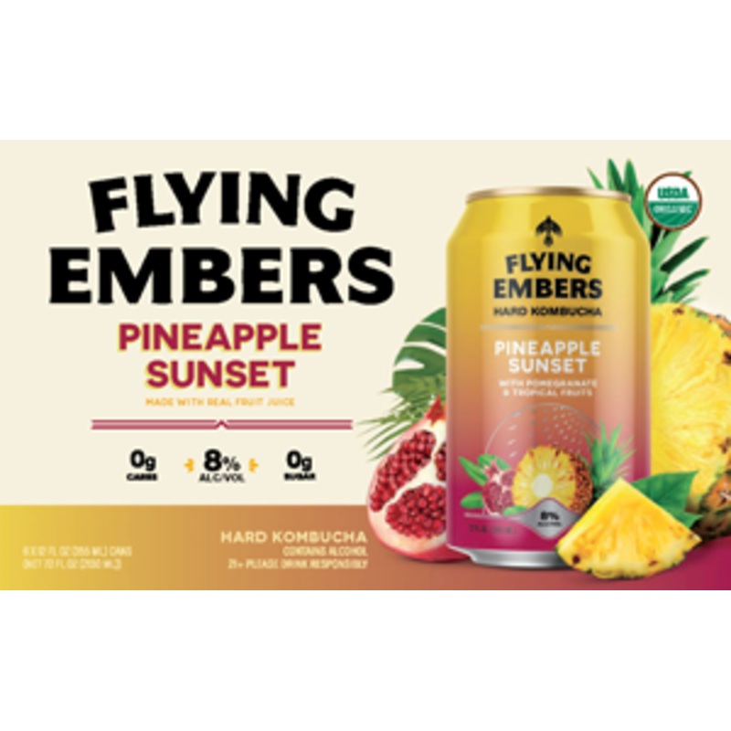 Flying Embers Hard Kombucha Pineapple Sunset