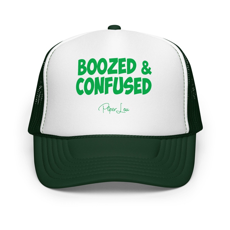 Boozed & Confused Trucker Hat Dark Green /White/Dark Green
