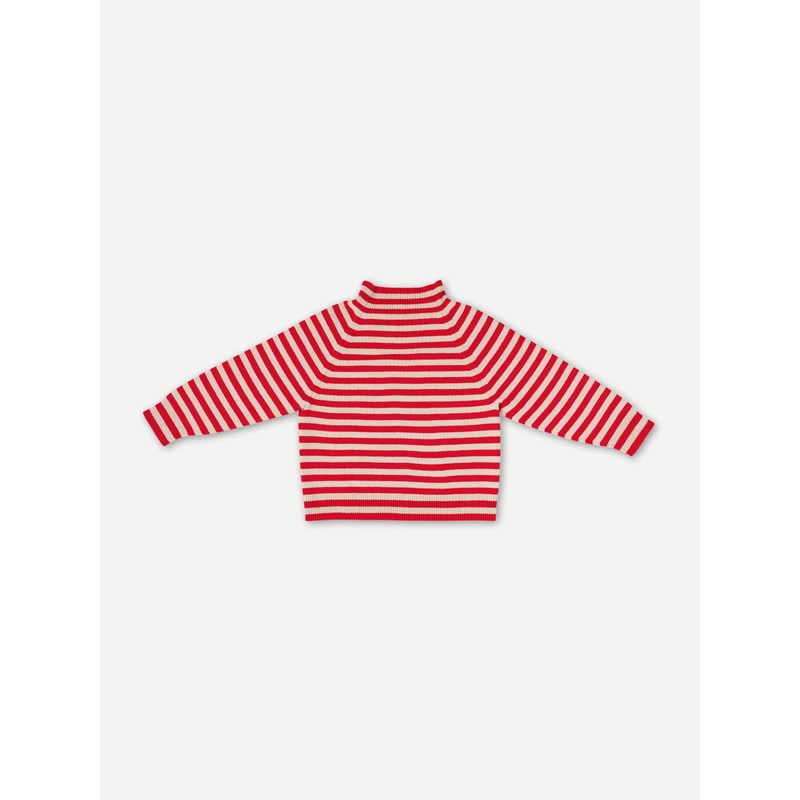 STRIPE FELTED JUMPER POPPY & OATMEAL