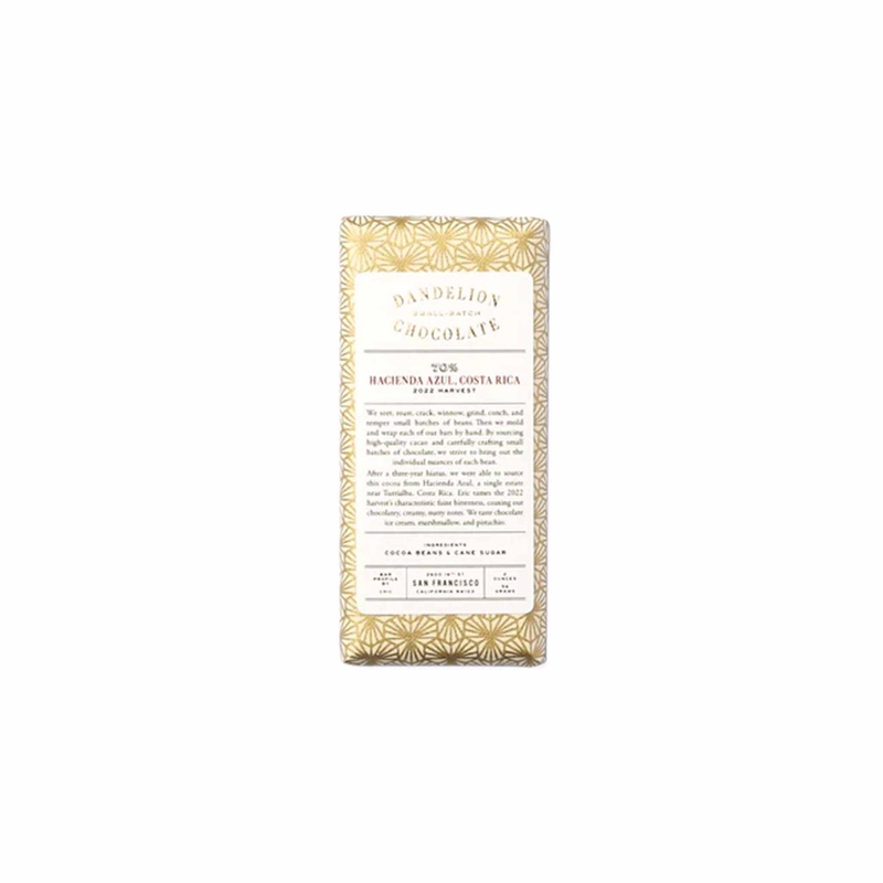 DANDELION HACIENDA AZUL, COSTA RICA 70% DARK CHOCOLATE 2oz