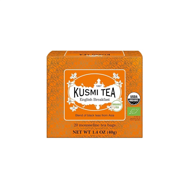 KUSMI ORGANIC ENGLISH BREAKFAST TEA BAGS 20ct