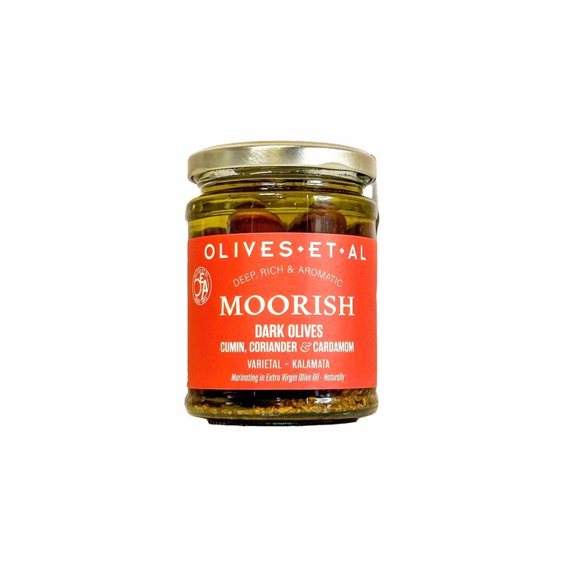 OLIVES ET AL MOORISH CUMIN & CORIANDER WHOLE OLIVES 250g