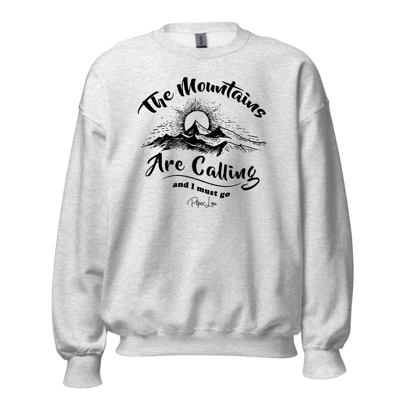 The Mountains Are Calling - Crewneck Sweatshirt White