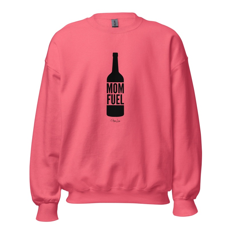 Mom Fuel Graphic Crewneck Sweatshirt Safety Pink