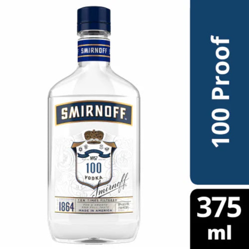 SMIRNOFF 100 PROOF VODKA 375ML