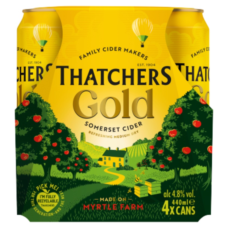Thatchers Gold Cider 4x440ml (Price Marked 5.89)