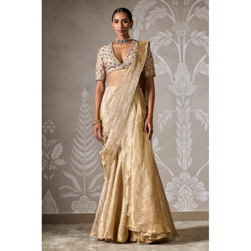 Nayantara Saree Set Light Gold