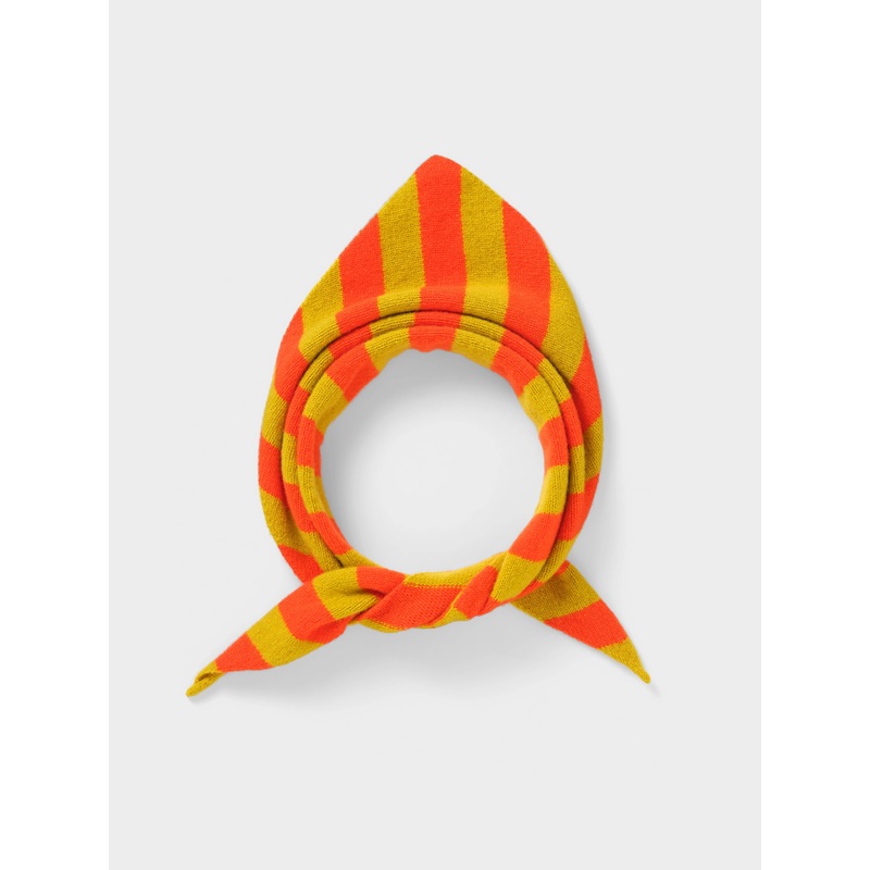 WIDE STRIPE TRIANGLE NECKERCHIEF ORANGE GLOSS & TURMERIC WIDE STRIPE TRIANGLE NECKERCHIEF ORANGE GLOSS & TURMERIC