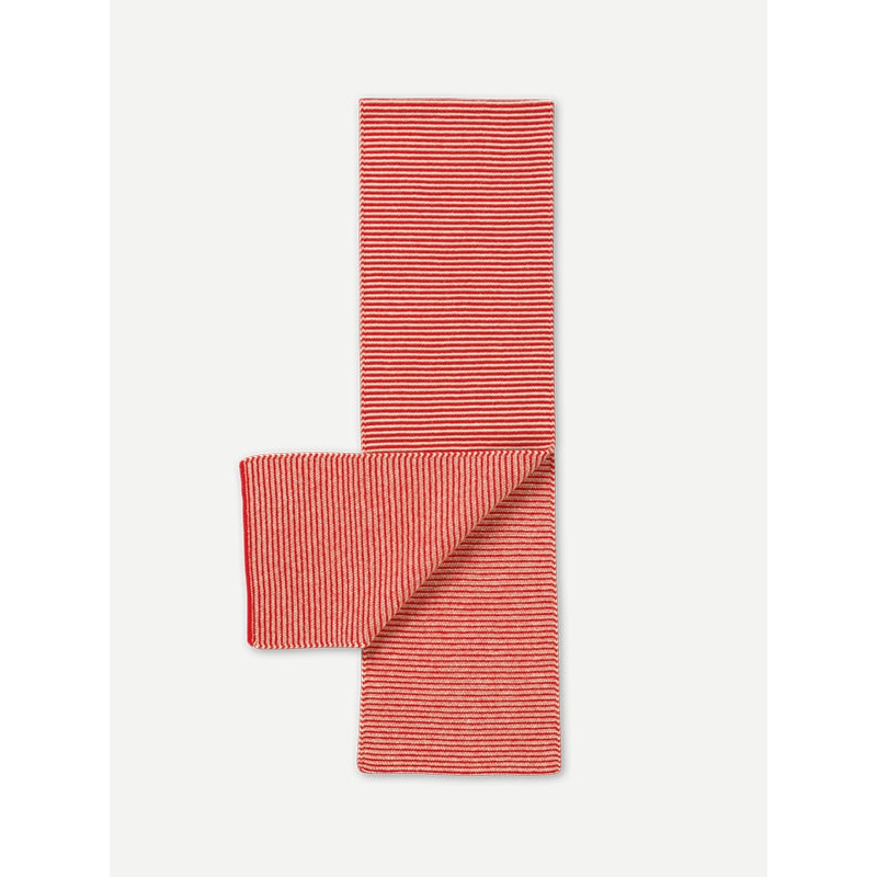 GARTER STITCH SCARF POPPY & OATMEAL GARTER STITCH SCARF POPPY & OATMEAL