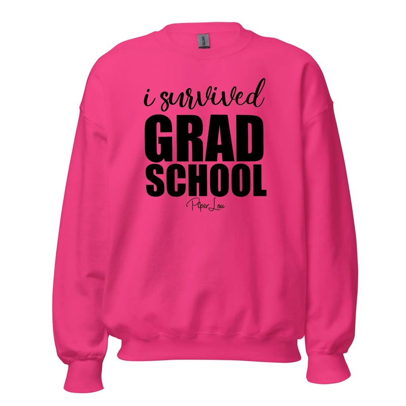 I Survived Grad School - Crewneck Sweatshirt White