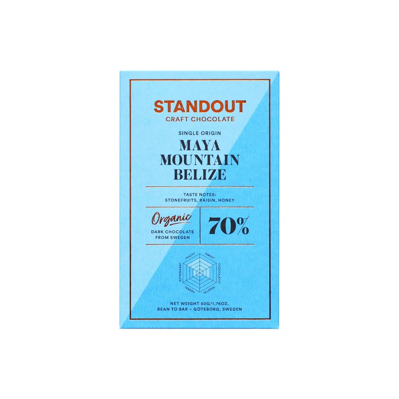 STANDOUT MAYA MOUNTAIN BELIZE 70% DARK CHOCOLATE 50g