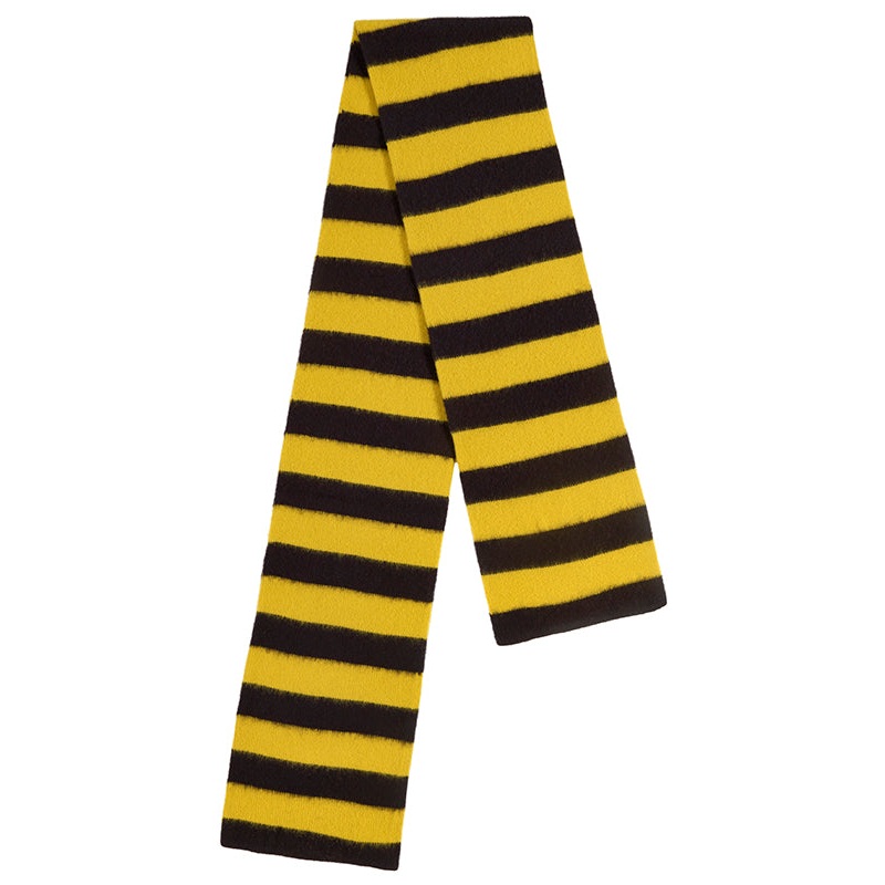 Brushed Wide Stripe Scarf Black & Turmeric Brushed Wide Stripe Scarf Black & Turmeric