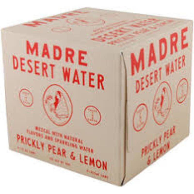 Madre Desert Water Mezcal With Natural Flavours And Sparkling Water Prickly Pear And Lemon 12oz 4pack