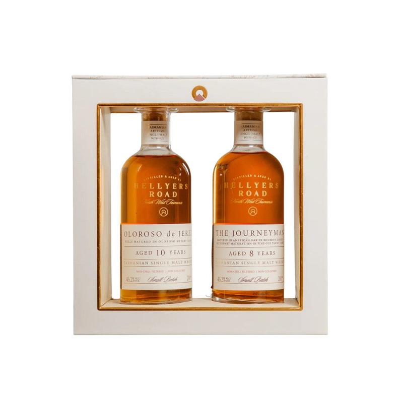 Hellyers Road Journeyman 8YO and Oloroso de Jerez 10YO 2 x 200ml Gift Pack (ABV 46%)