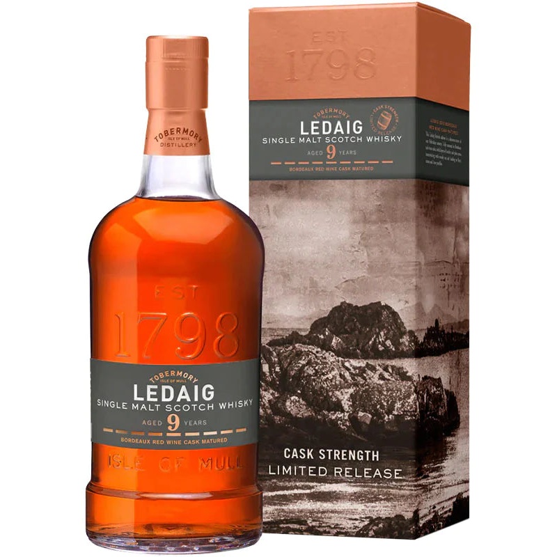 Ledaig 9 Year Old Bordeaux Red Wine Cask Matured Single Malt Scotch Whisky