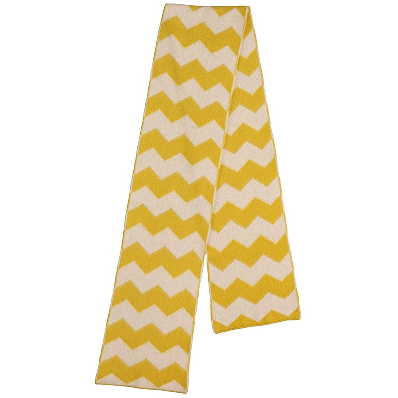 Brushed Zigzag Scarf Turmeric & Oatmeal Sample Sale