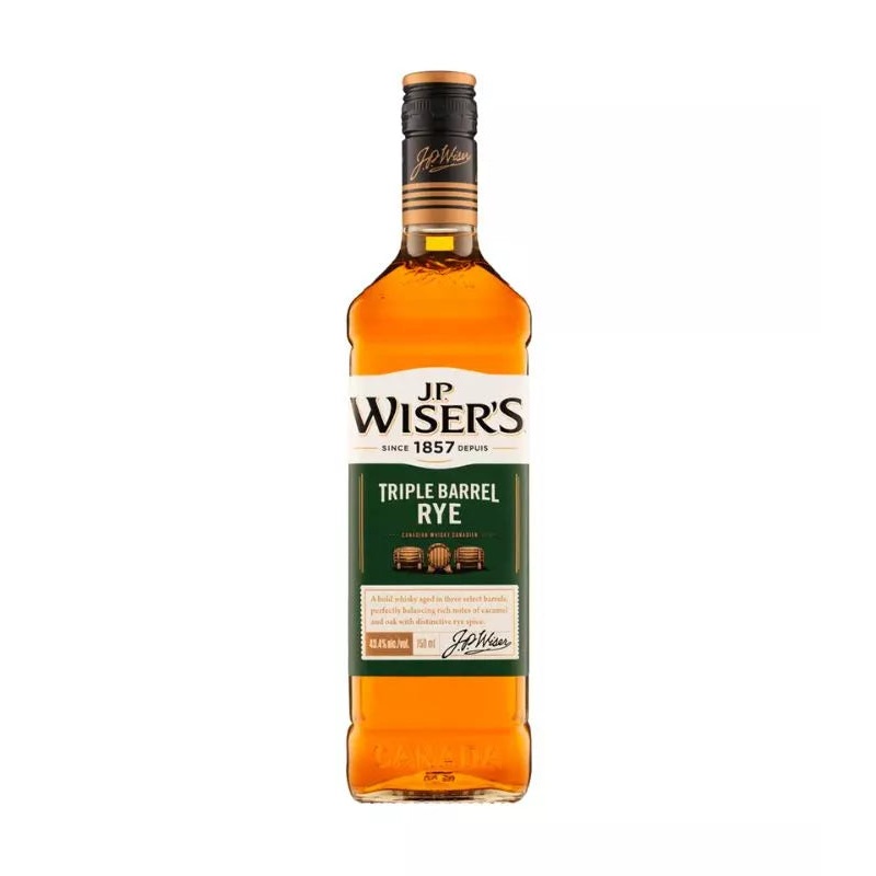 J.P. Wiser's Triple Barrel Rye Canadian Whisky 750mL