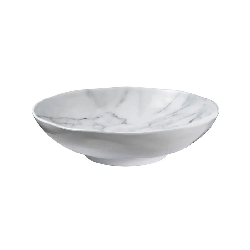 MERRITT DESIGNS WHITE MARBLE SERVING BOWL