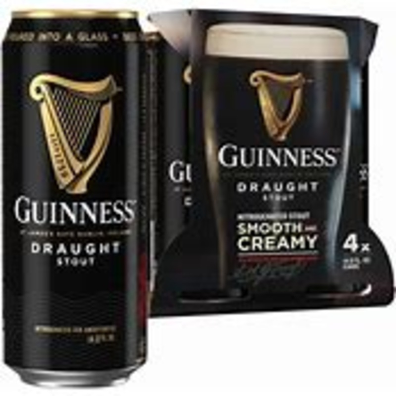 Guinness Draught Stout Smooth And Creamy 14.9oz 4 Pack Can