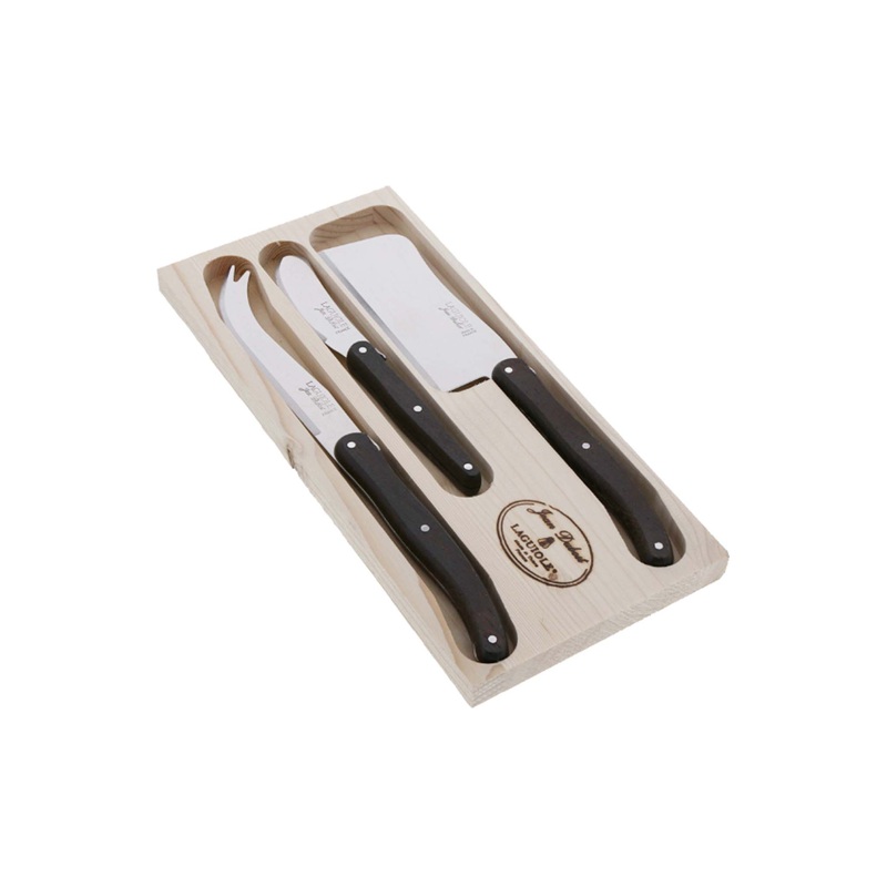 JEAN DUBOST LAGUIOLE WENGE WOOD CHEESE KNIVES SET