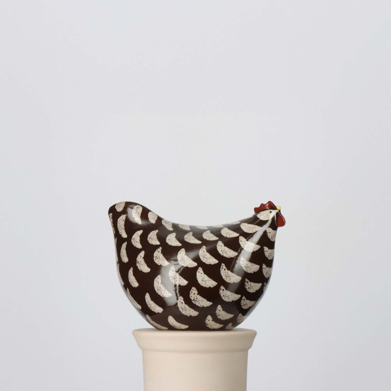 LES CERAMIQUES DE LUSSAN FRENCH POULETTE - MEDIUM BLACK SPECKLED WHITE