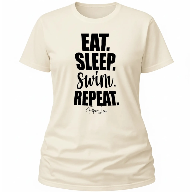 Eat Sleep Swim Repeat - Classic Tee White