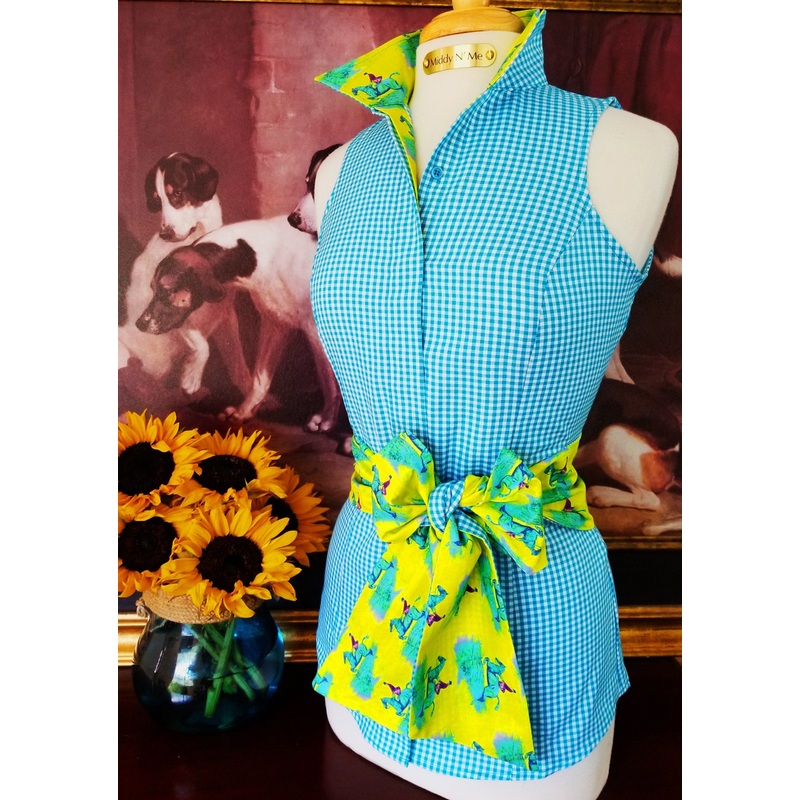 LEDYARD SHIRT IN TURQUOISE WITH SASH