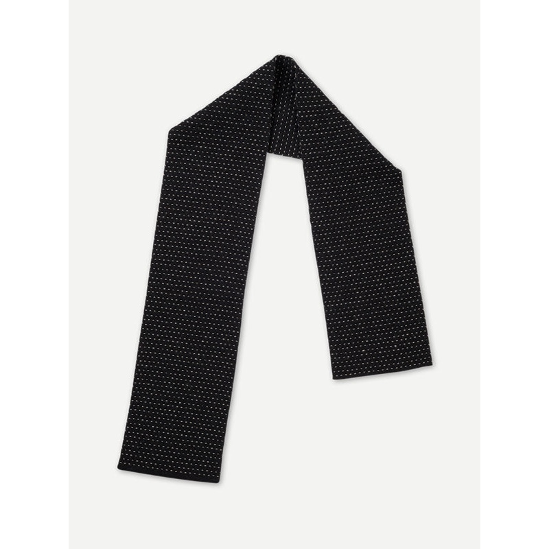 SMALL STITCH SCARF BLACK & OATMEAL SMALL STITCH SCARF BLACK & OATMEAL