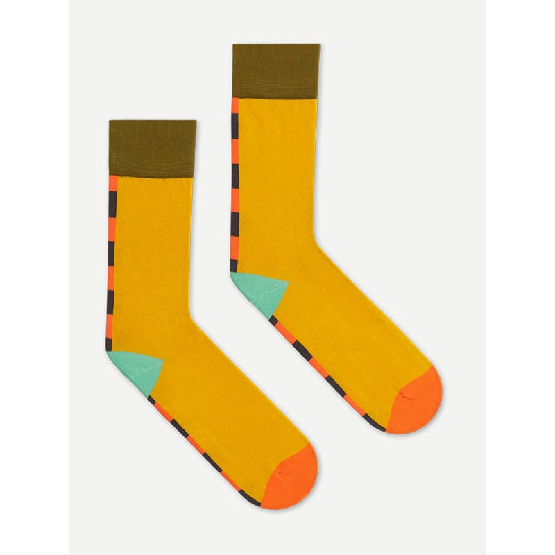 Striped Back Socks Mustard