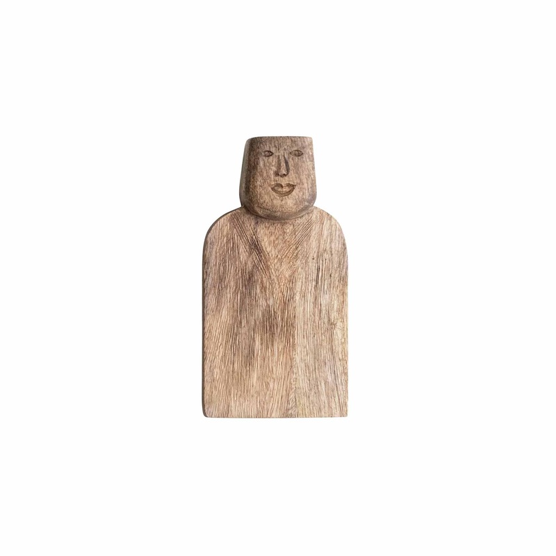 CREATIVE CO-OP SMALL WOOD CHEESE & CUTTING BOARD WITH FACE HANDLE