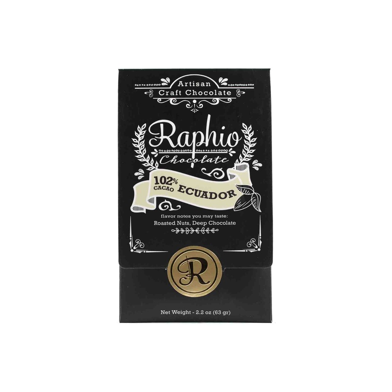 RAPHIO CHOCOLATE ECUADOR 102% DARK CHOCOLATE 2.2oz