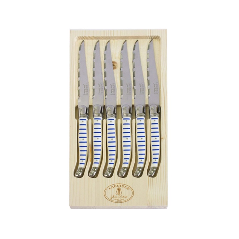 JEAN DUBOST LAGUIOLE 6 MARINIERE STEAK KNIVES
