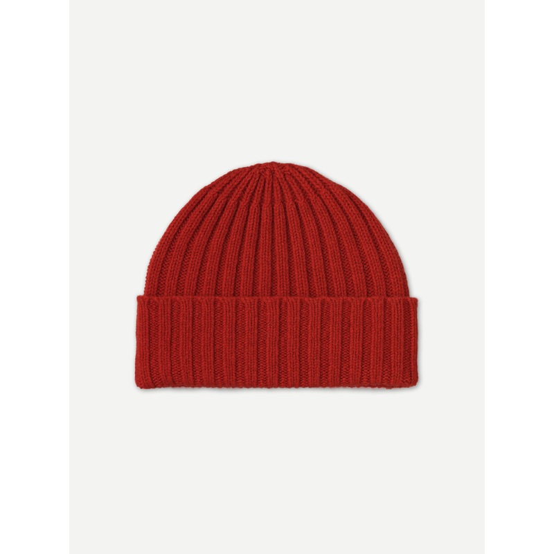 PLAIN RIBBED HAT RED DULSE PLAIN RIBBED HAT RED DULSE