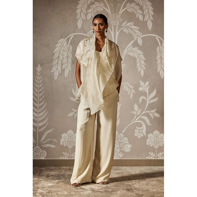 Aura Cape Pants Set Ivory