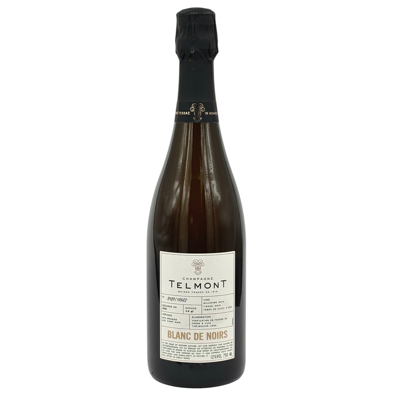 Telmont Blanc de Noirs Vintage 2014 Brut Champagne Organic Estate, Pinot NoirDriven