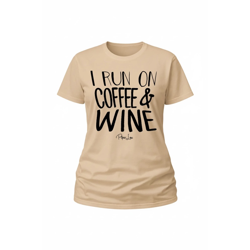 I Run On Coffee Wine - Classic Tee White