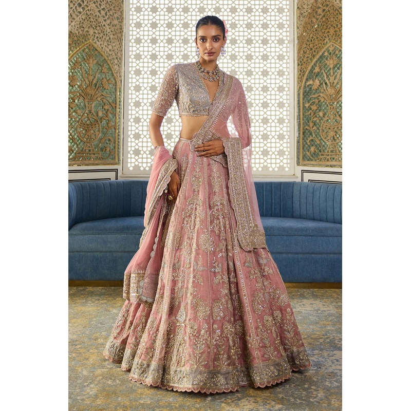 Blush Lehenga Set-RTS Pink / Blue