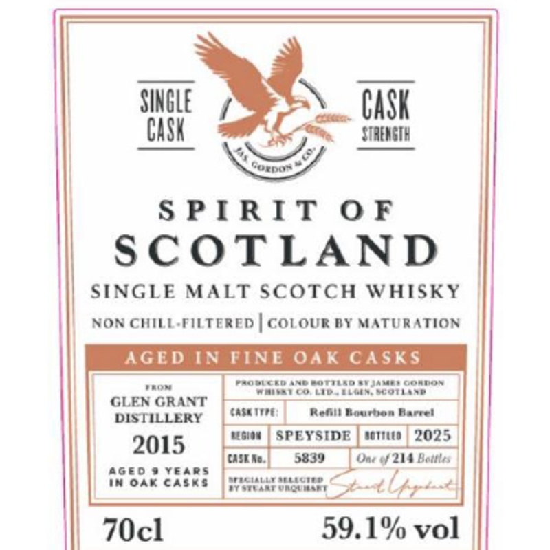 Glen Grant 9 Year Old Spirit Of Scotland (Gordon & MacPhail) - Single Malt Scotch Whisky