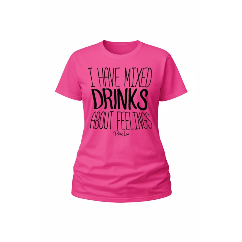 I Have Mixed Drinks About Feelings - Classic Tee White