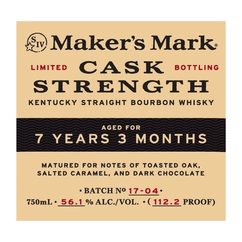 Maker's Mark Cask Strength Bourbon 750mL