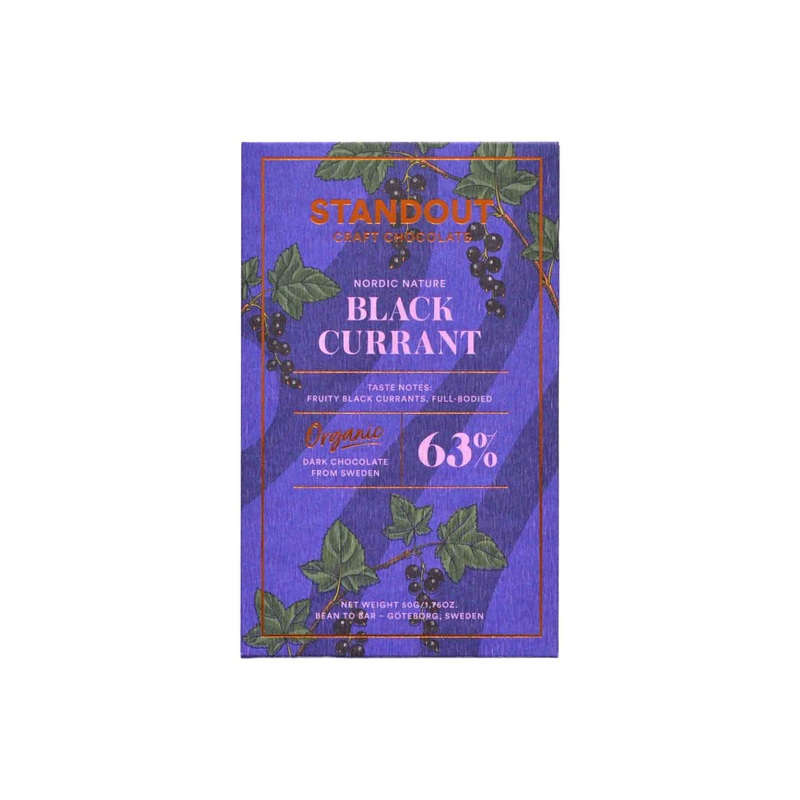 STANDOUT CHOCOLATE NORDIC BLACK CURRANT 63% DARK CHOCOLATE 50g