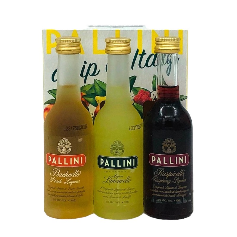 Pallini "A Sip of Italy" (Limoncello, Peachcello, Raspicello) Liqueurs 3 x 50 ml